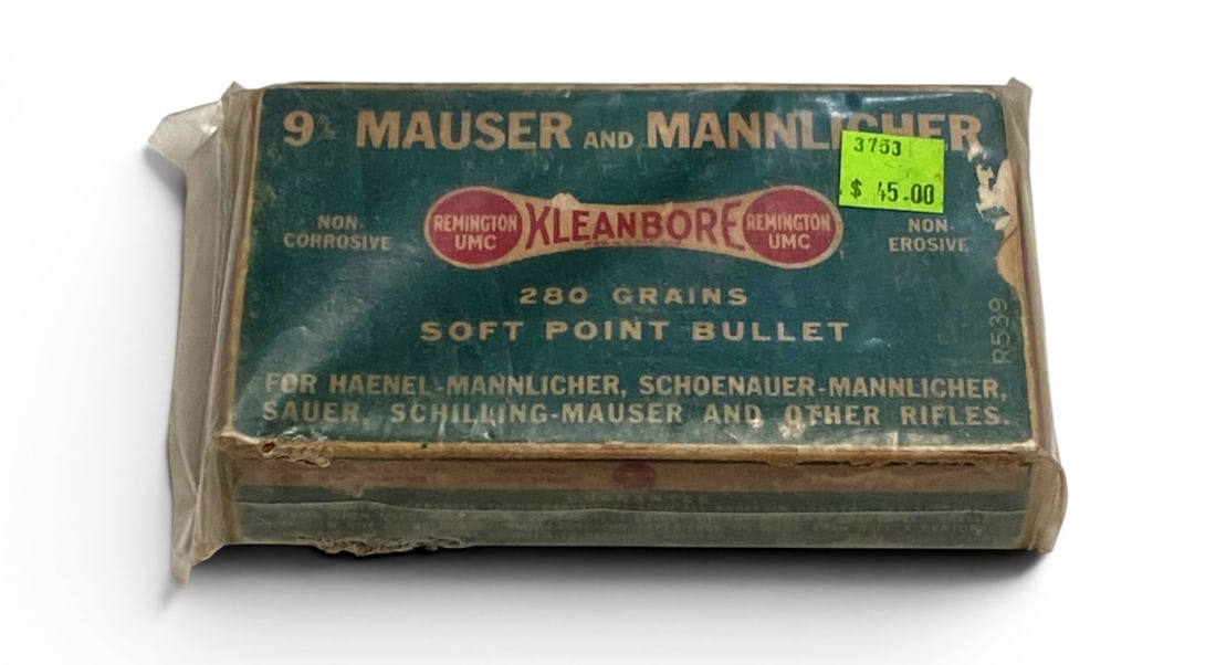 NIB Vintage Vacuum Sealed 9mm Mauser & Mannlicher 280gr. SP Remington UMC Kleanbore Ammunition (1 of 1)