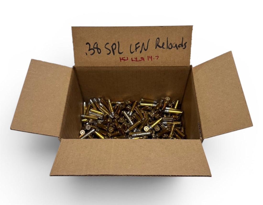 Approximately 14.5 Lbs. Of .38 SPL LFN Reloaded Ammunition (1 of 3)
