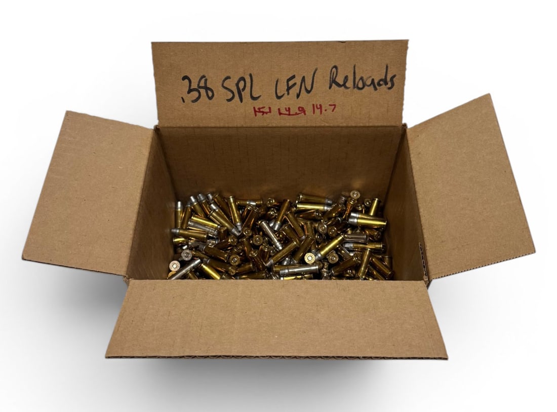 Approximately 14.4 Lbs. Of .38 SPL LFN Reloaded Ammunition (1 of 3)