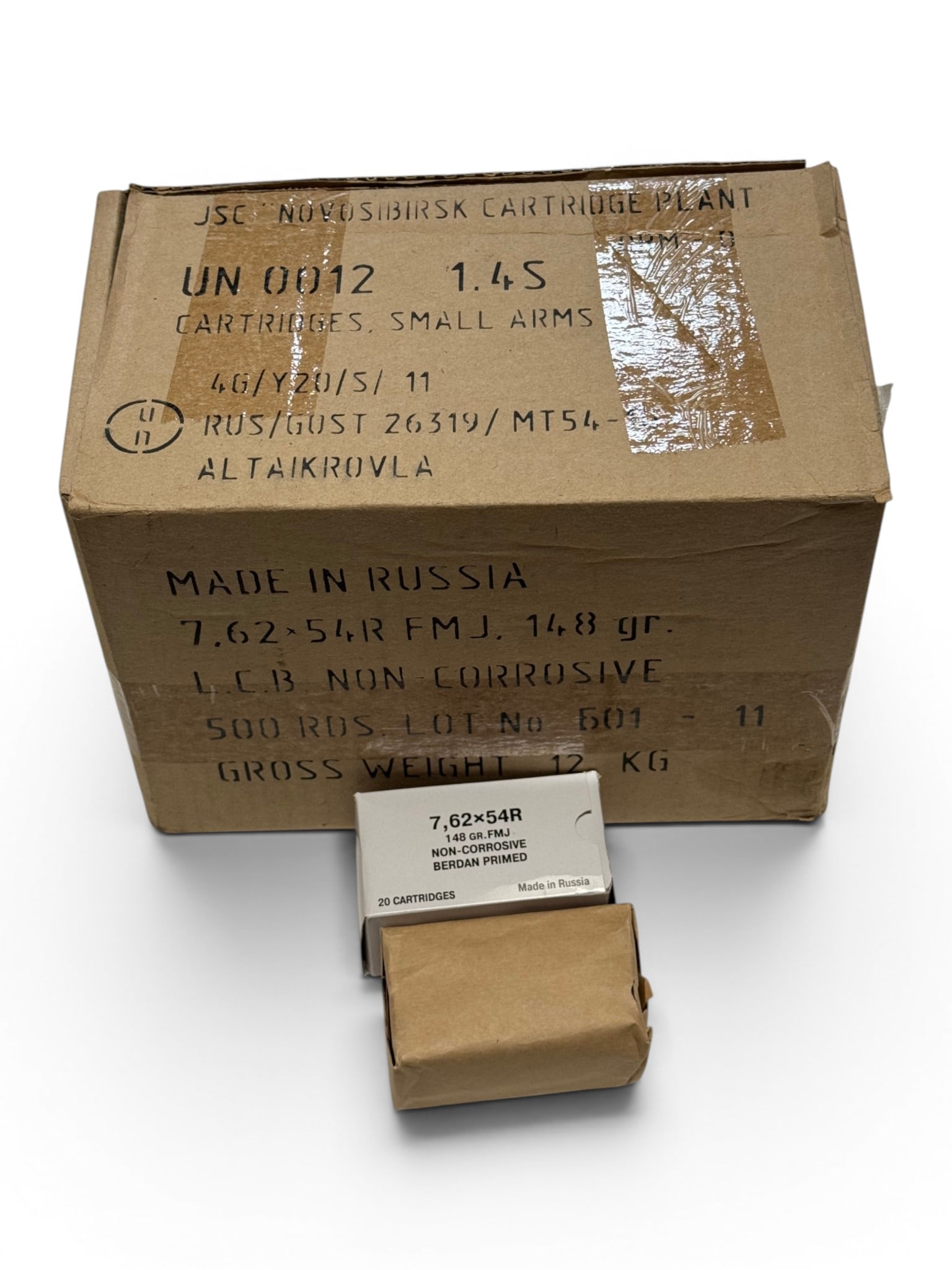 NIB 500rds. of 7.62x54R 148gr. FMJ Factory Ammunition: See Photo(s)