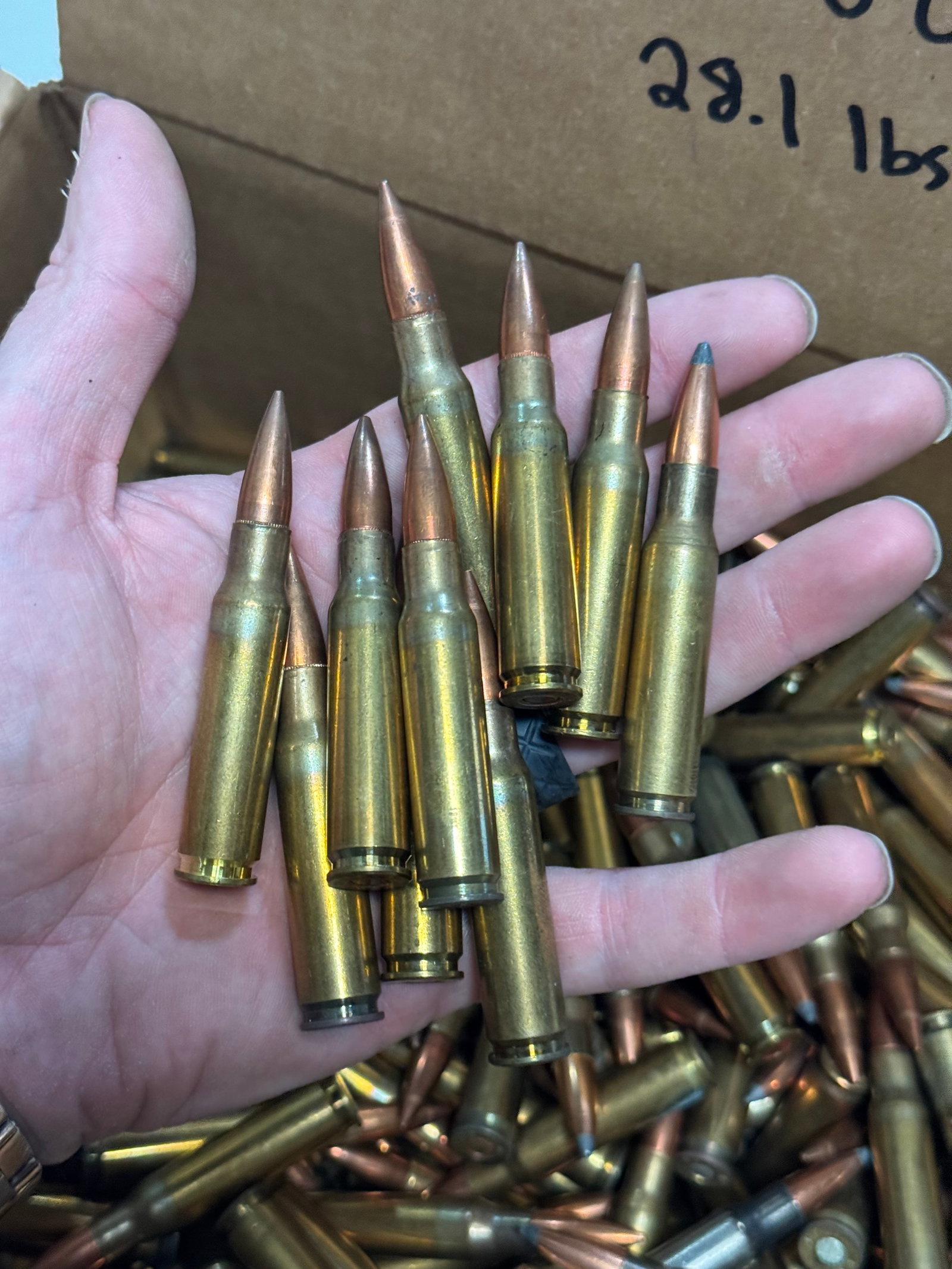 Approx. 28lbs of .308 WIN. SP & BALL Loose Possible Reloaded Ammunition - 5