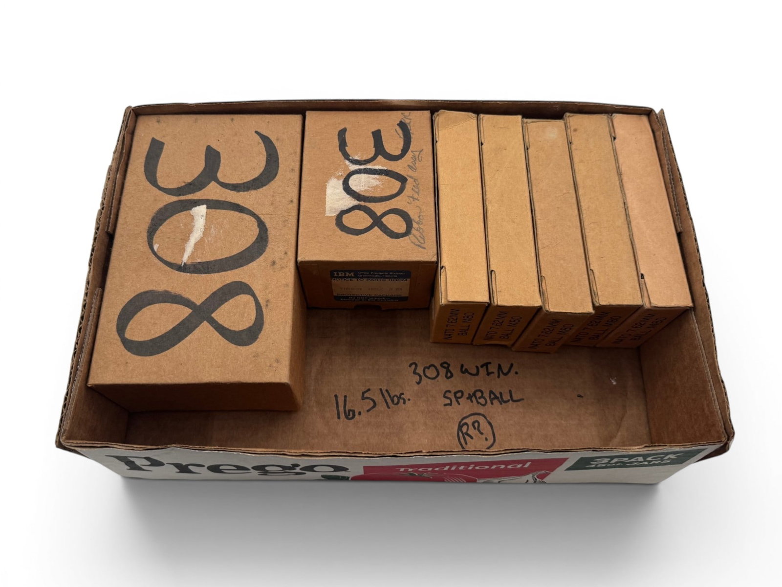 Approx. 16.5lbs of .308 WIN. SP & BALL Loose Possible Reloaded Ammunition in Boxes (1 of 10)