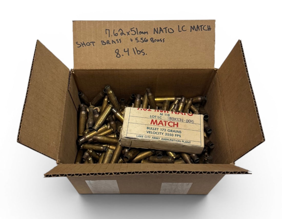 Approx. 8lbs. of 7.62x51mm LC Match and 5.56mm Mixed Shot Brass for Reloading (1 of 5)