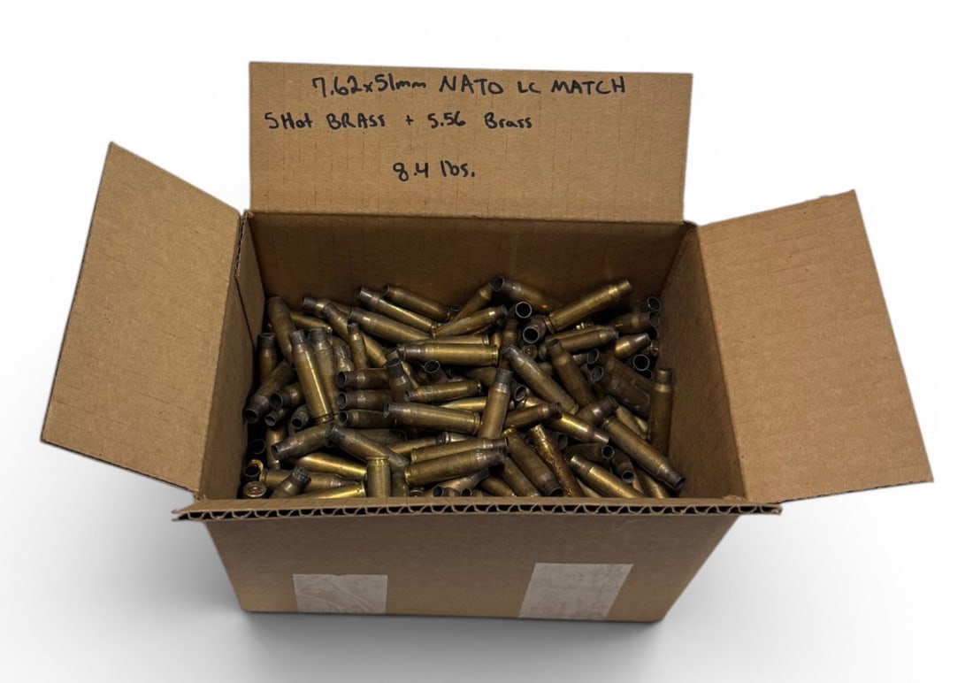 Approx. 8lbs. of 7.62x51mm LC Match and 5.56mm Mixed Shot Brass for Reloading (1 of 4)