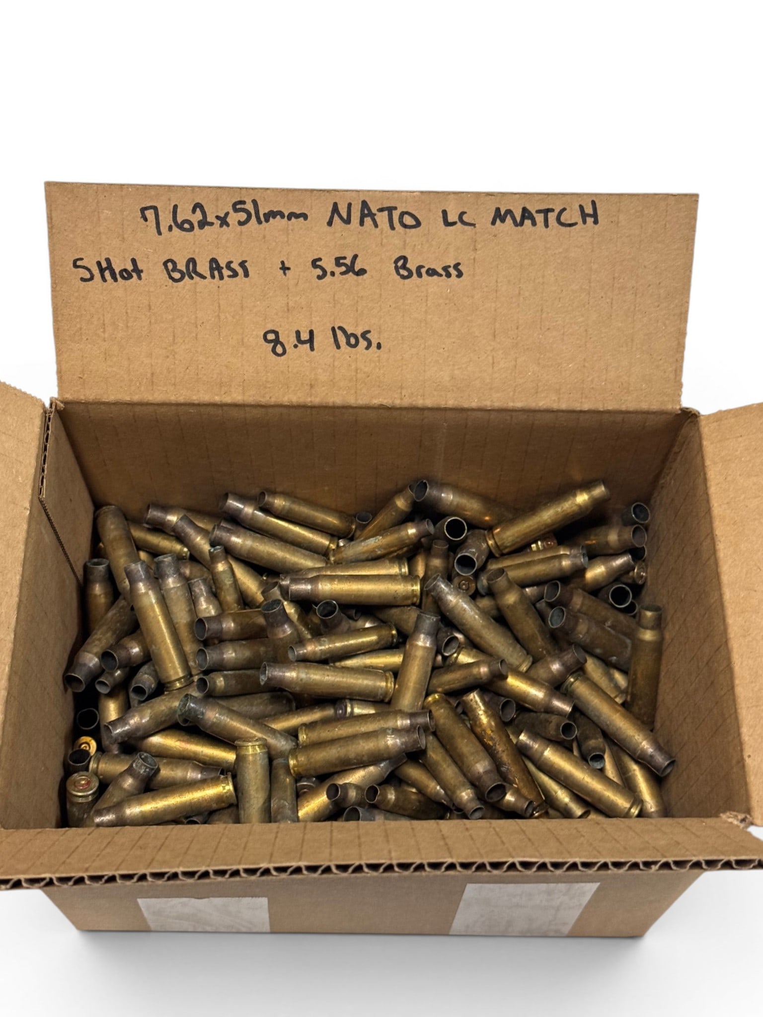 Approx. 8lbs. of 7.62x51mm LC Match and 5.56mm Mixed Shot Brass for Reloading - 2