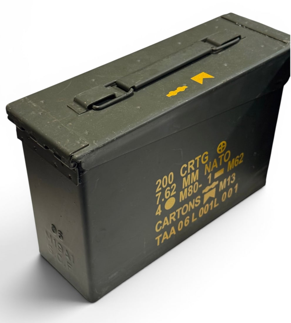 (1) .30 CAL. and (1) .50 CAL Metal Ammo Cans - 2