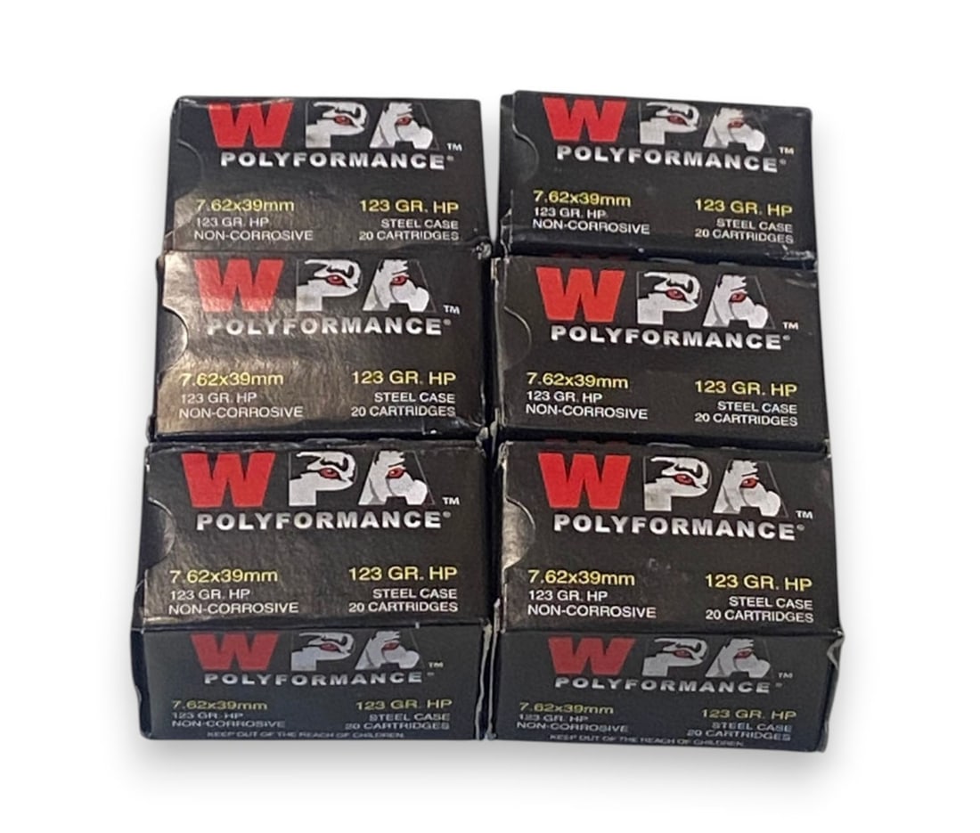 NIB 120rds. of 7.62x39mm 123gr. HP Steel Case Ammunition: See Photos