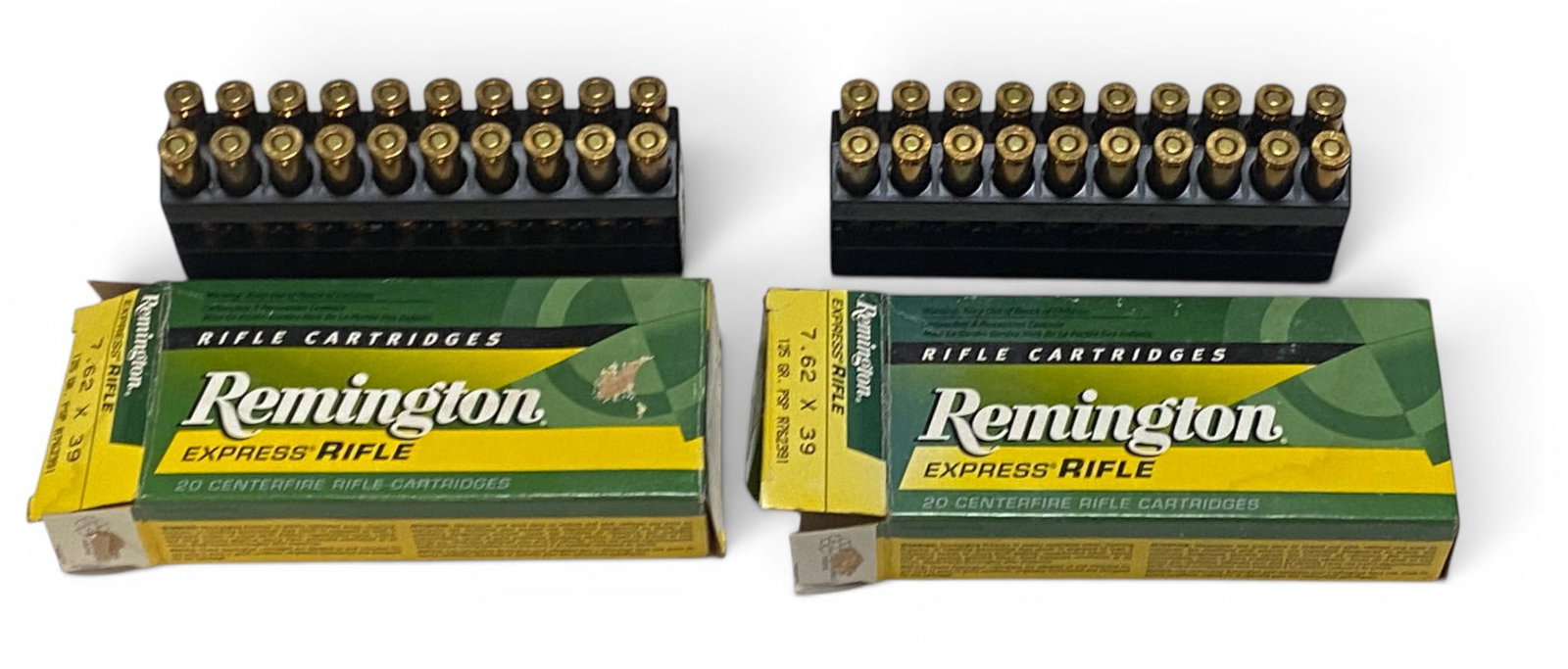 NOS 40rds of 7.62x39mm .125gr PSP Remington Express Rifle Ammunition - 2