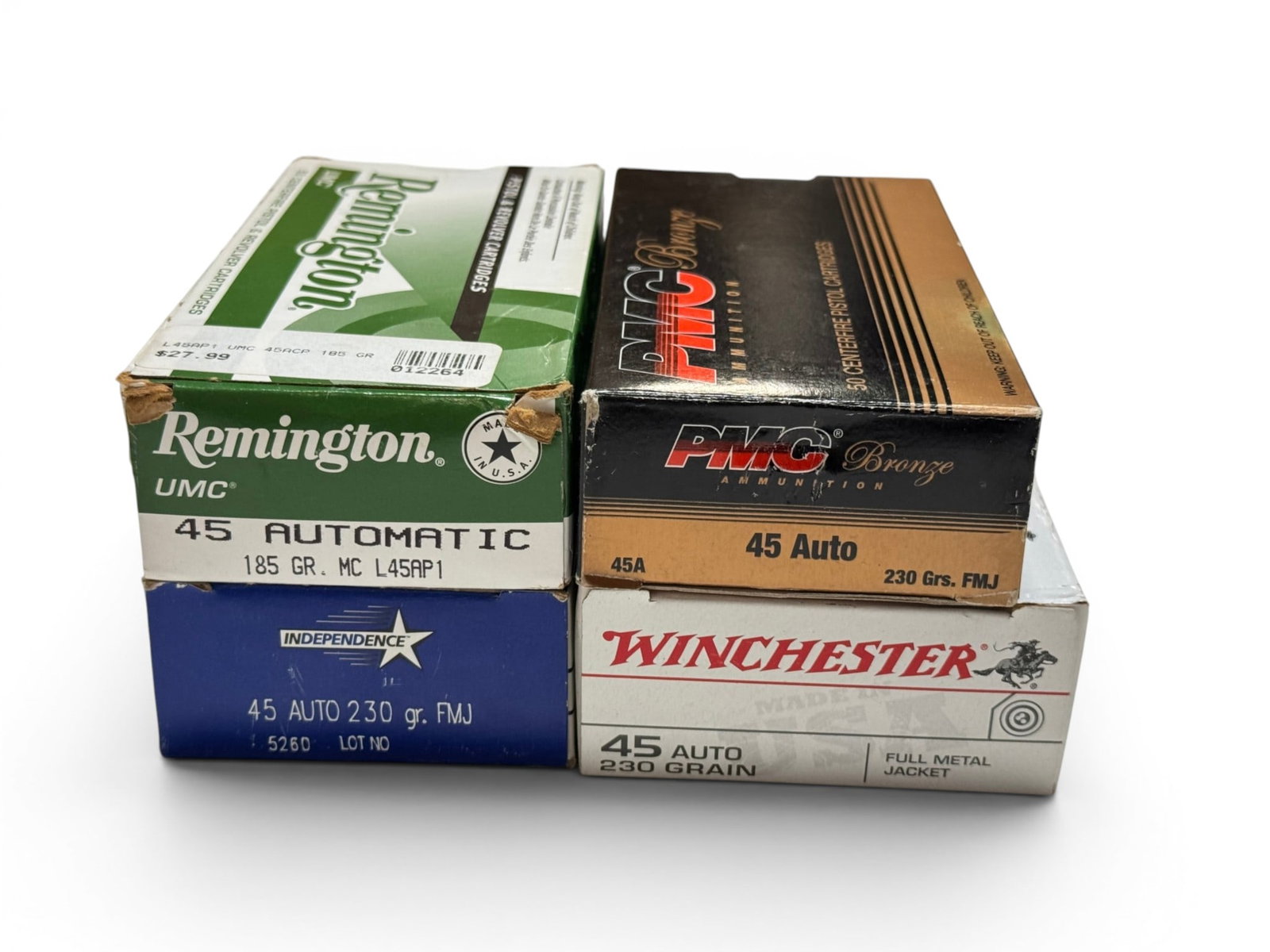 NIB 200rds. of .45 AUTO 185gr. MC & 230gr. FMJ Factory Ammunition - 2