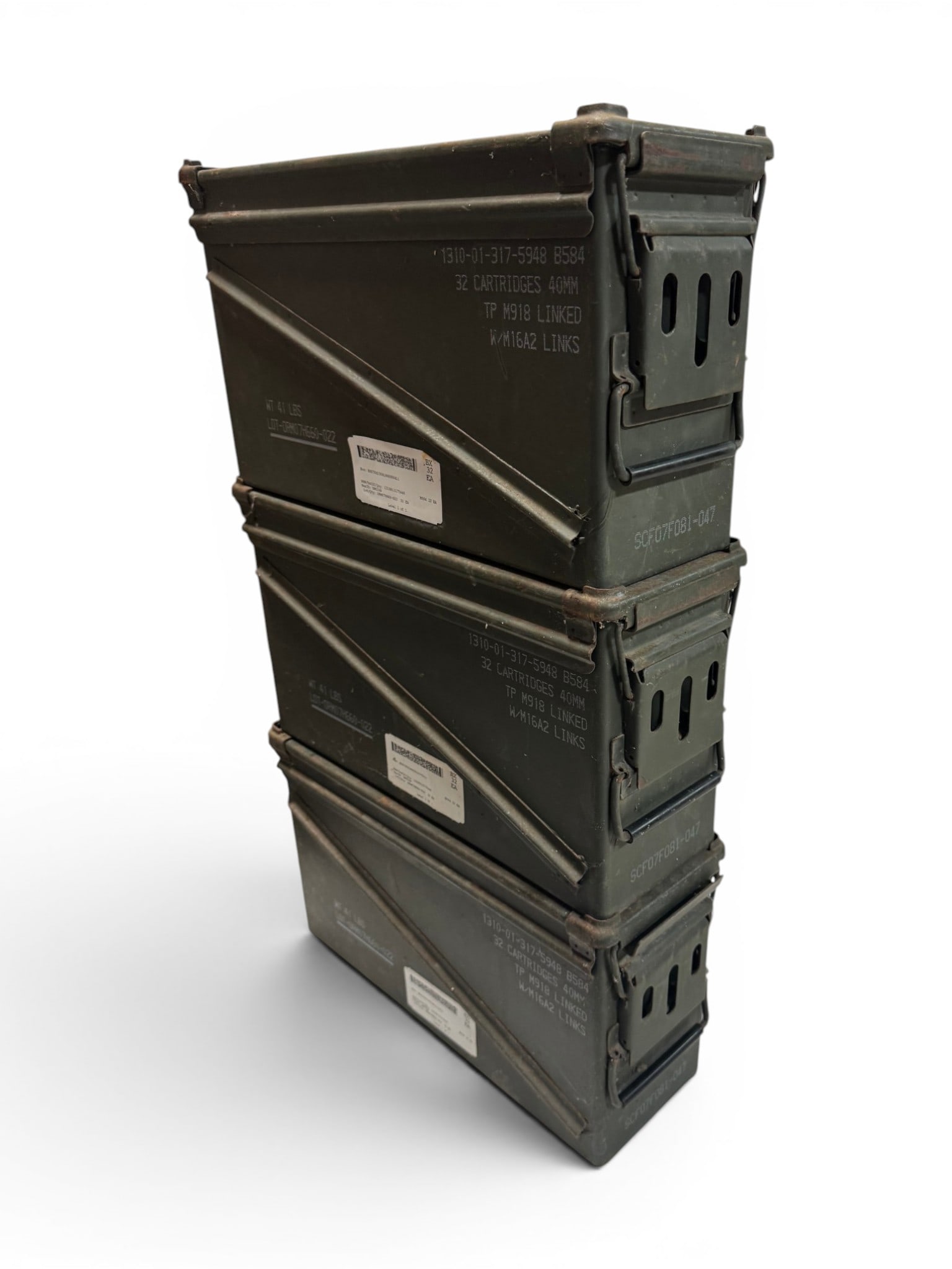 (3) Large USGI B584 40mm Metal Ammunition Storage Bins - NO SHIPPING, LOCAL PICKUP ONLY - 2