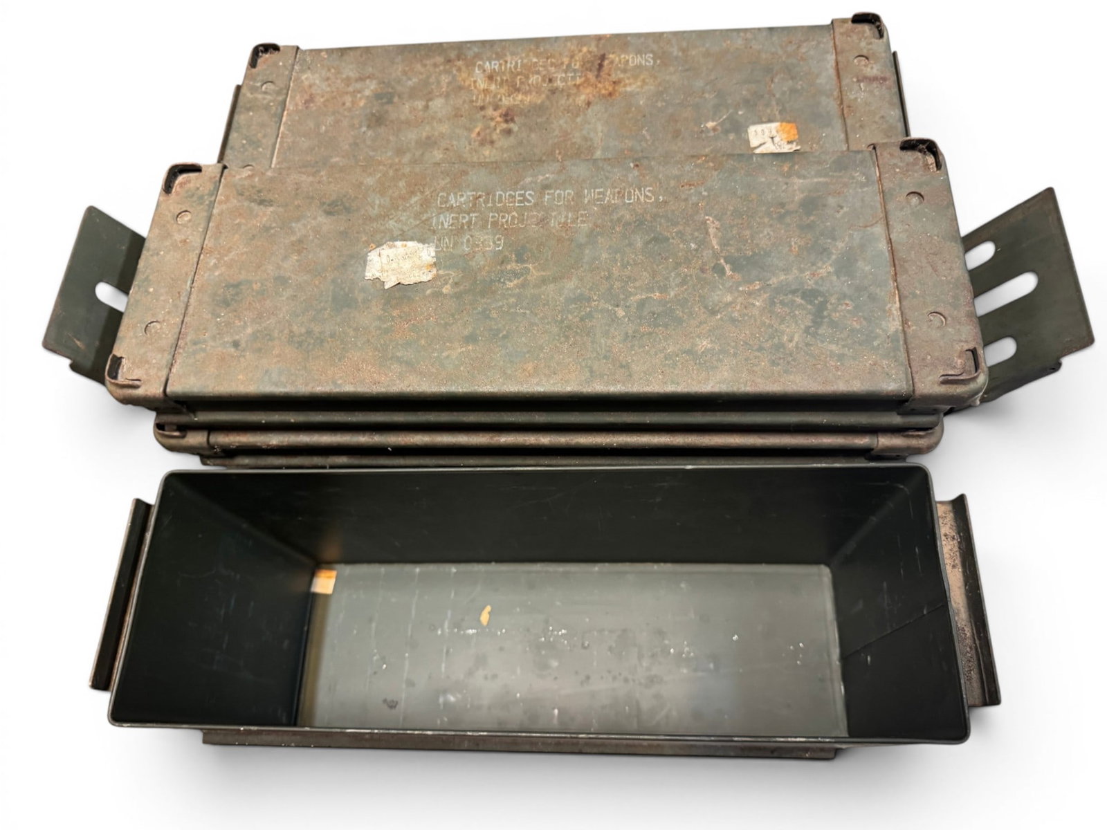 (3) Large USGI B584 40mm Metal Ammunition Storage Bins - NO SHIPPING, LOCAL PICKUP ONLY - 7