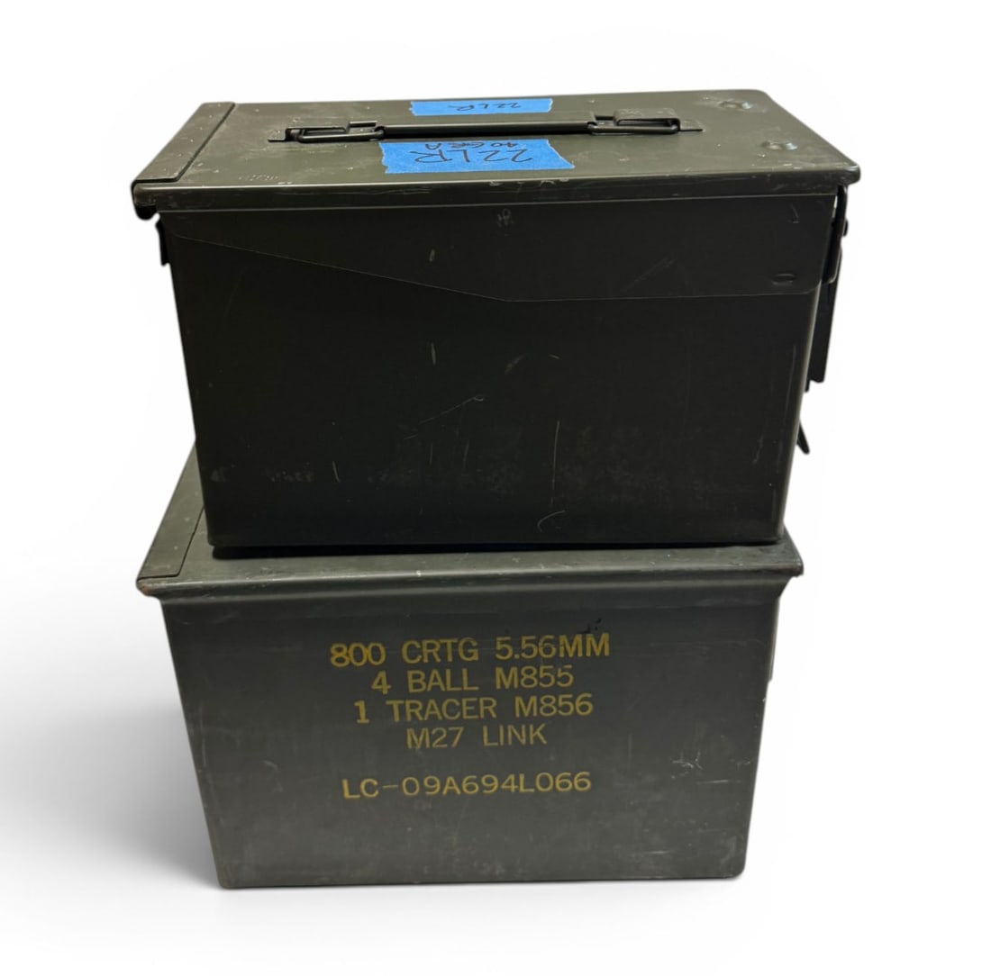 (1) .50 CAL Metal Ammo Can and (1) Oversized Metal Ammo Can - NO SHIPPING, LOCAL PICKUP ONLY - 2