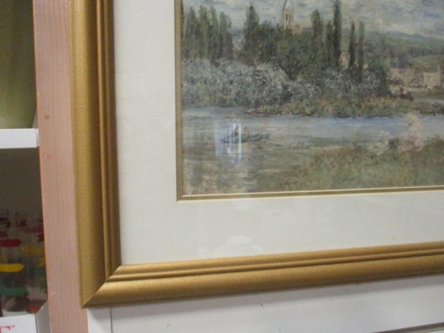 Framed and Matted Monet "Vetheuil sur Seine" Print - 5