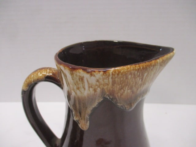 Vintage Robinson Ransbottom Pottery Brown Drip Glaze Pitcher and - 2
