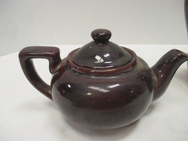 Vintage Robinson Ransbottom Pottery Brown Drip Glaze Pitcher and - 7