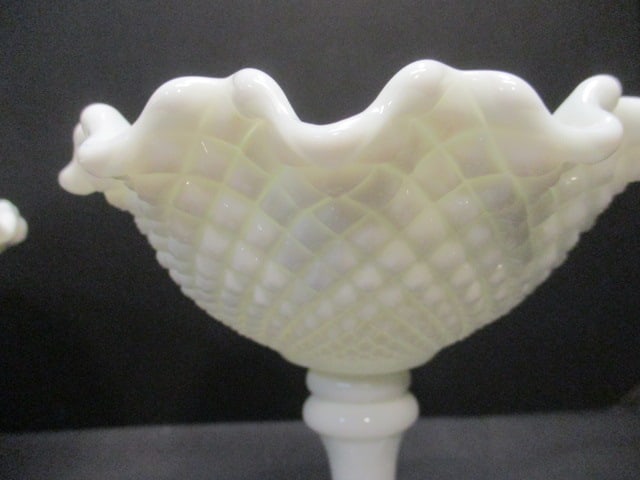 Vintage Milk Glass Compote and Footed Fruit Bowl - 4