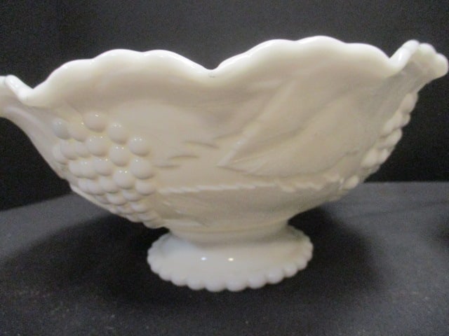 Vintage Milk Glass Compote and Footed Fruit Bowl - 7