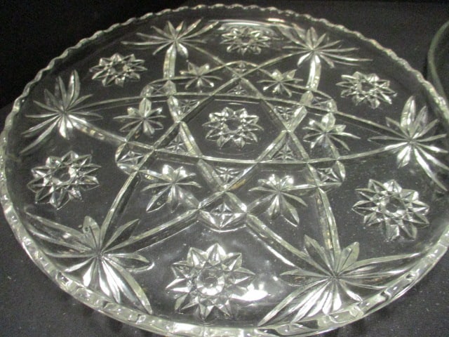 4 Vintage Glass Serving Platters - 7