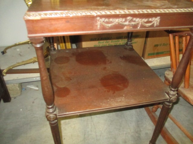 Vintage Federal Style 2 Tier Side Table - 3