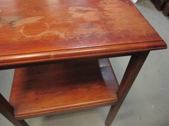 Vintage Square with Undershelf Wood End Table - 4