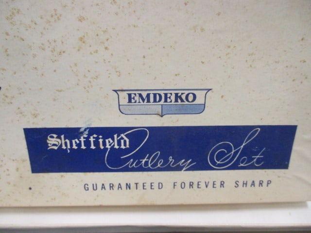 Vintage Sheffield "Emdeko" Cutlery Carving Set and Slice & Serve Silverplate Set - 2