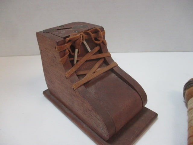 Vintage Wood Shoe Bank and Mill Weaving Tool - 2