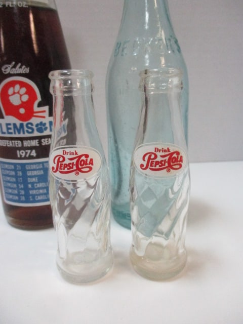 Vintage Pepsi "Clemson 1974" Unopened Bottle, 2 Small Pepsi Bottles, - 4