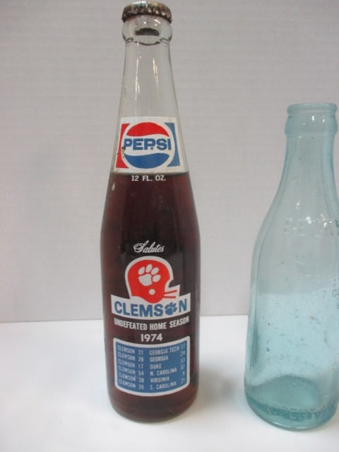 Vintage Pepsi "Clemson 1974" Unopened Bottle, 2 Small Pepsi Bottles, - 7