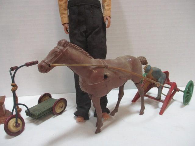 Vintage Toy Lot - Ken Doll, Wolverine Horse and Buggy, and Doll House - 2