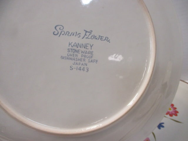 9 Pieces of Retro Kanney "Spring Flower" Stoneware - 3
