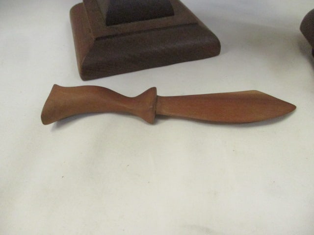 Grouping of Vintage Wood and Ceramic Kitchen Items - Salt & Pepper Shakers, - 4