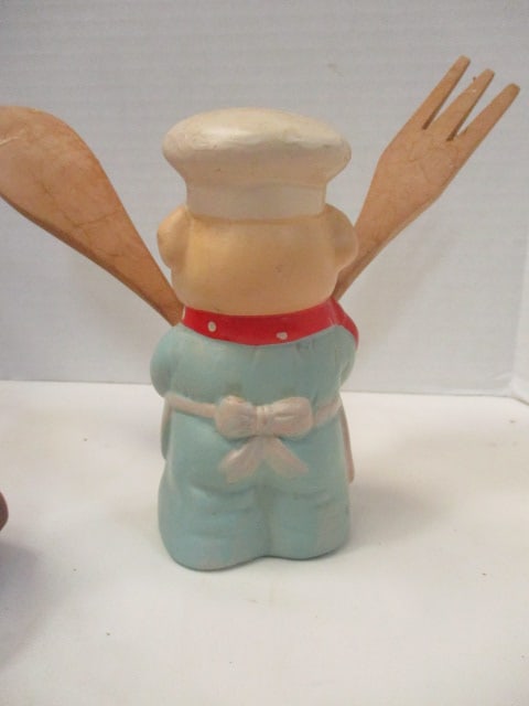 Grouping of Vintage Wood and Ceramic Kitchen Items - Salt & Pepper Shakers, - 8