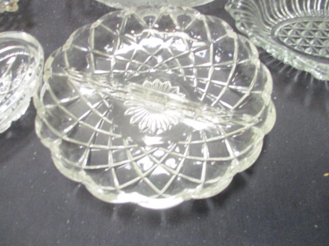 Grouping of Vintage Press Glassed Bowls, Platters, and Serving Pieces - 2