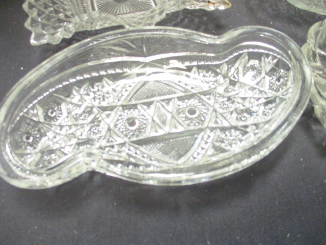 Grouping of Vintage Press Glassed Bowls, Platters, and Serving Pieces - 3