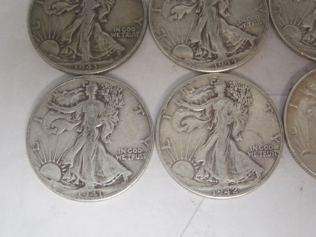 Lot of 9 Walking Liberty Half Dollars - 3