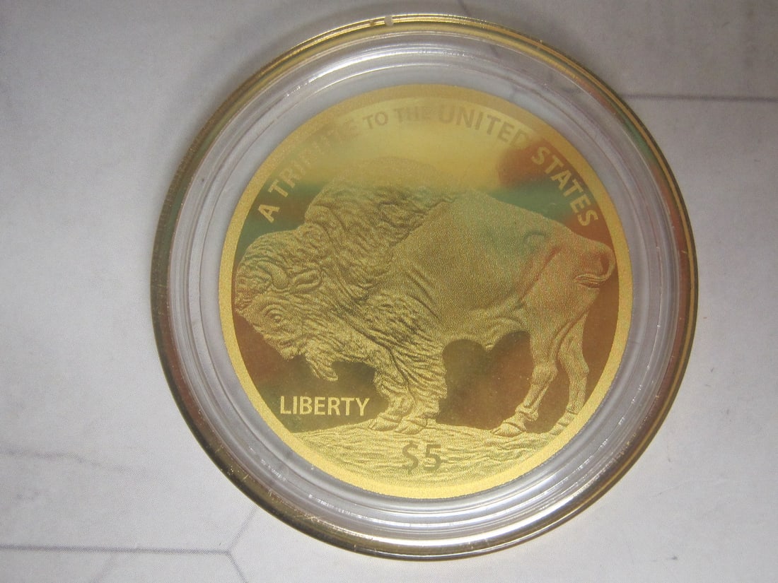 Lot of 2 2020 Cook Islands $5 Indian Head Buffalo Gold Coin - 3