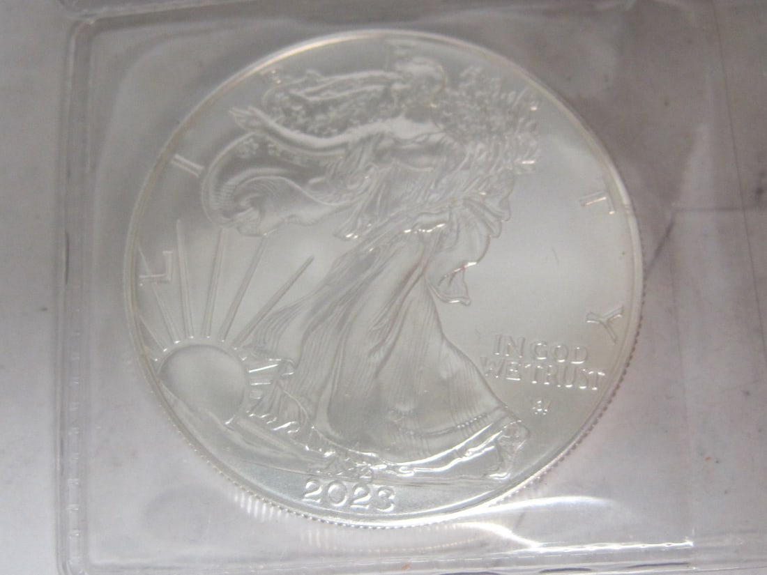 Lot of 5 2023 UNC. American Eagle One Ounce Fine Silver Dollars - 2