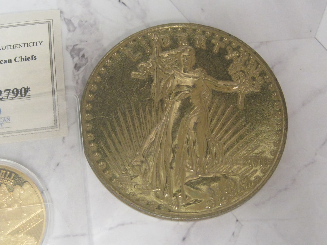 Lot of 3 Replica Gold Coins/Medals - 5
