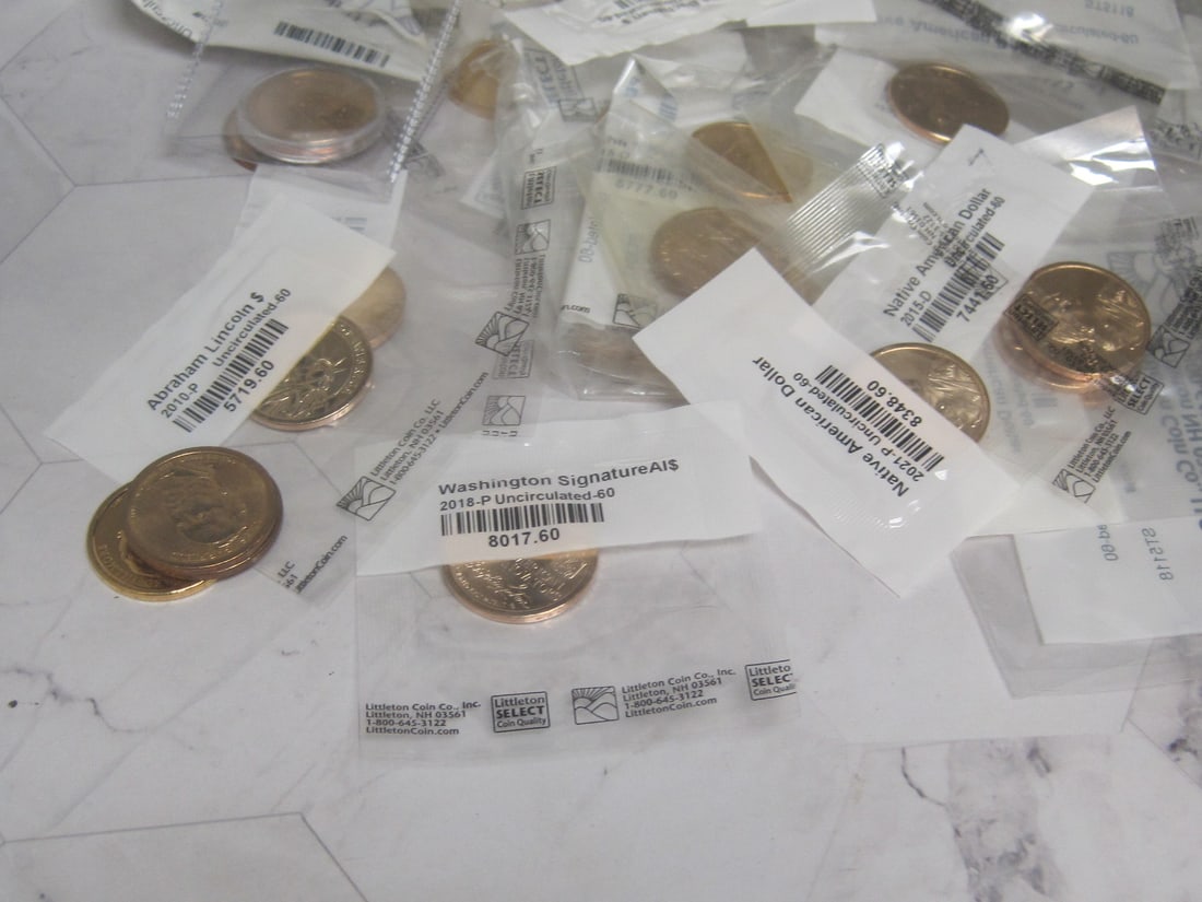 Collection of 61 UNC. Scagawea & Presidential Dollars - 2