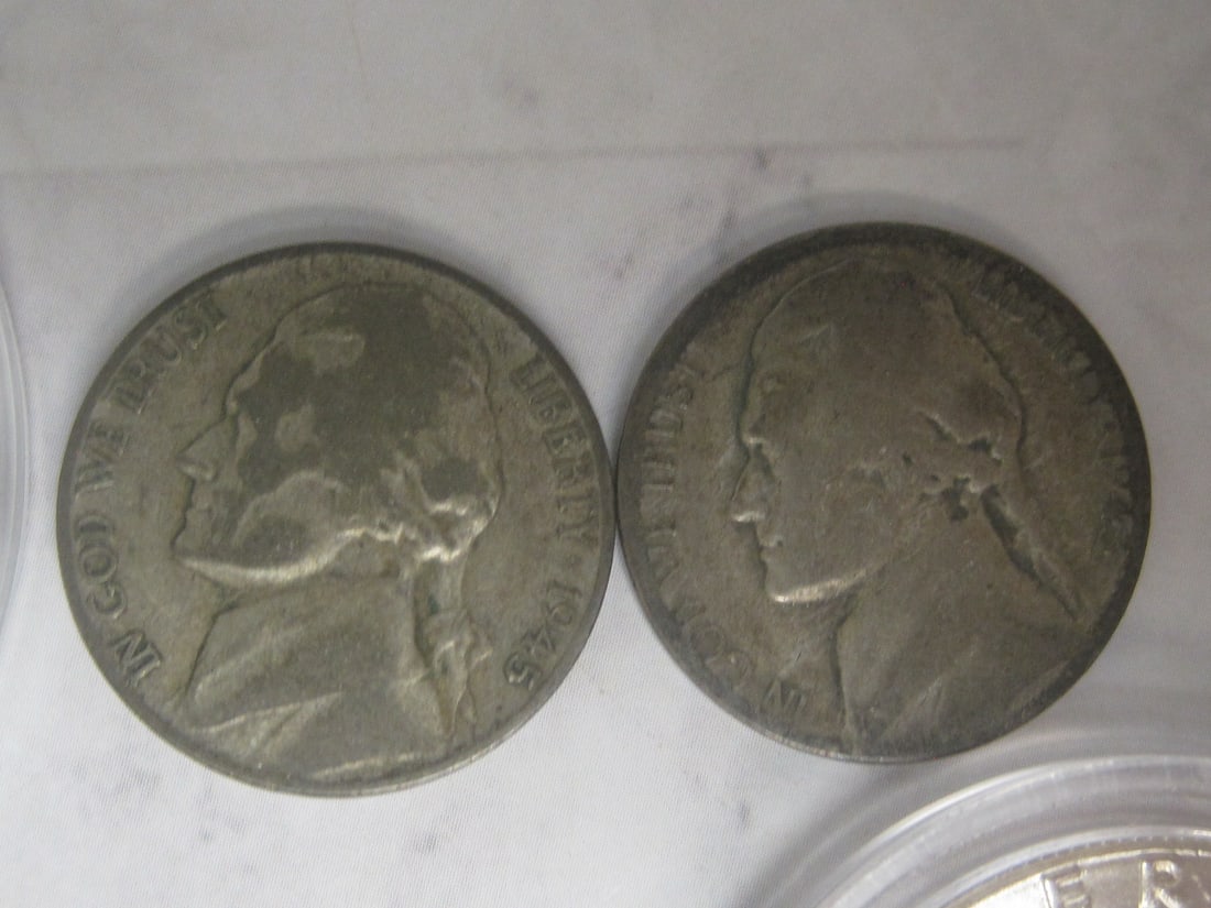 Lot of Coins, including Franklin Half Dollar, 4 Silver Quarters, & 2 Silver Nickels - 4