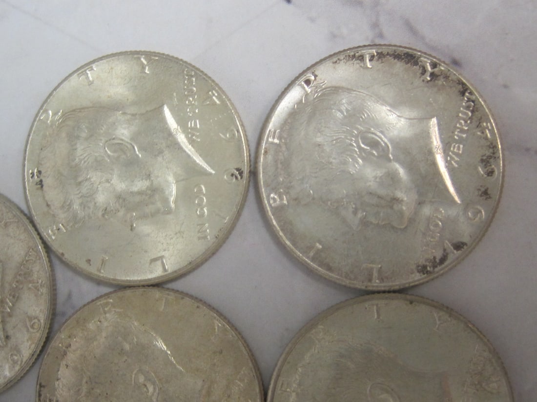 Lot of 9 1964 Kennedy Half Dollars - 4