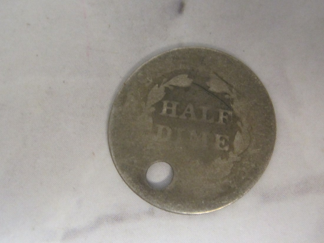Lot of 1849 Seated Liberty Dime & 2 1853 Half Dimes - 7