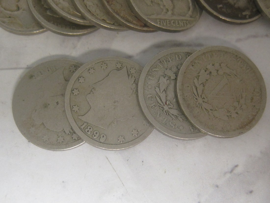 Lot of 4 V-Nickels & 14 Buffalo Nickels - 2