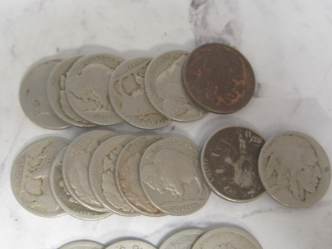 Lot of 4 V-Nickels & 14 Buffalo Nickels - 3