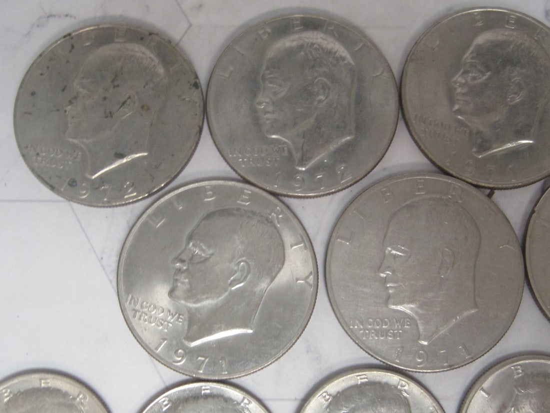 Lot of 7 Eisenhower Dollars & 6 Kennedy Half Dollars - 2