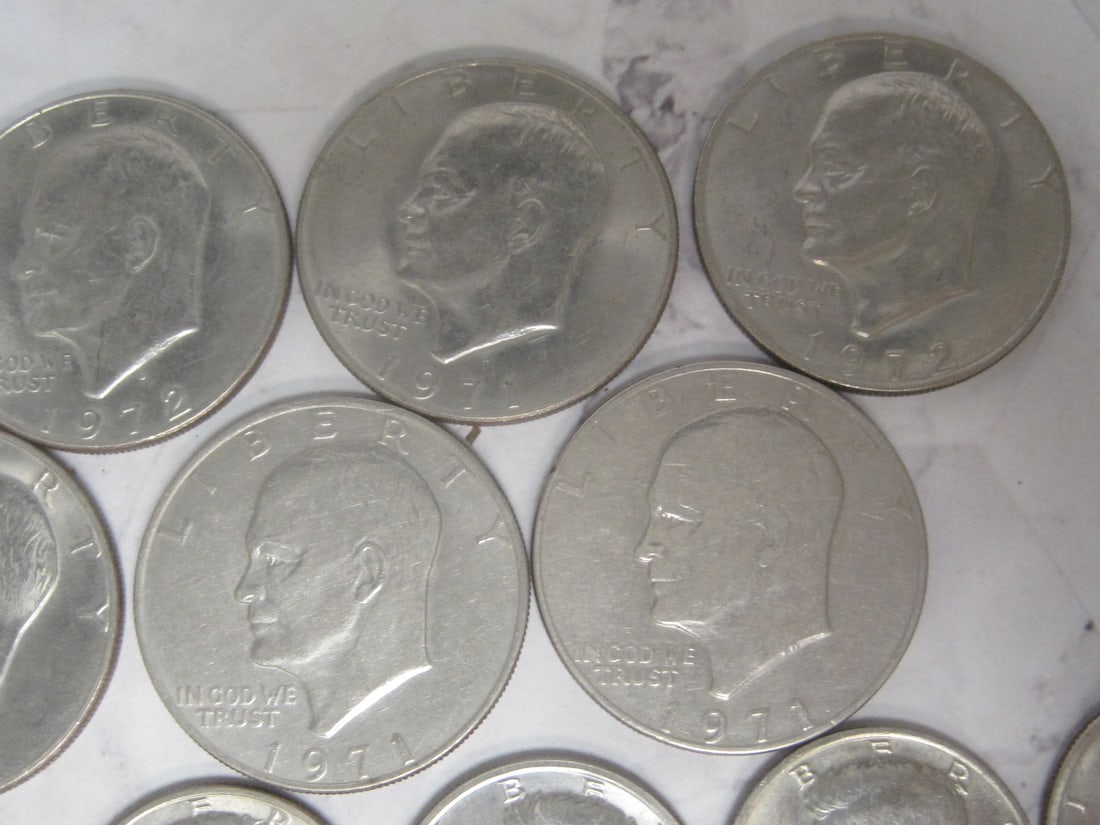 Lot of 7 Eisenhower Dollars & 6 Kennedy Half Dollars - 3