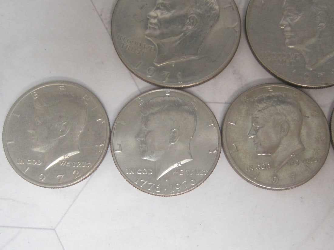 Lot of 7 Eisenhower Dollars & 6 Kennedy Half Dollars - 4