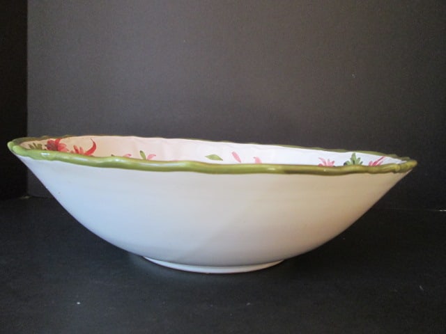Floral Design Italian Pottery Pitcher and Wash Basin - 2