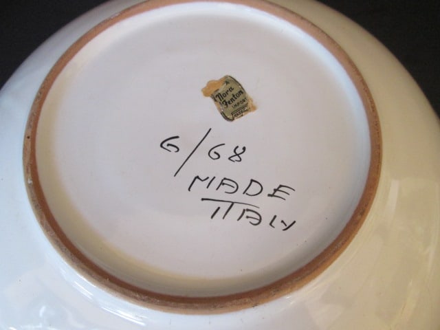 Floral Design Italian Pottery Pitcher and Wash Basin - 4