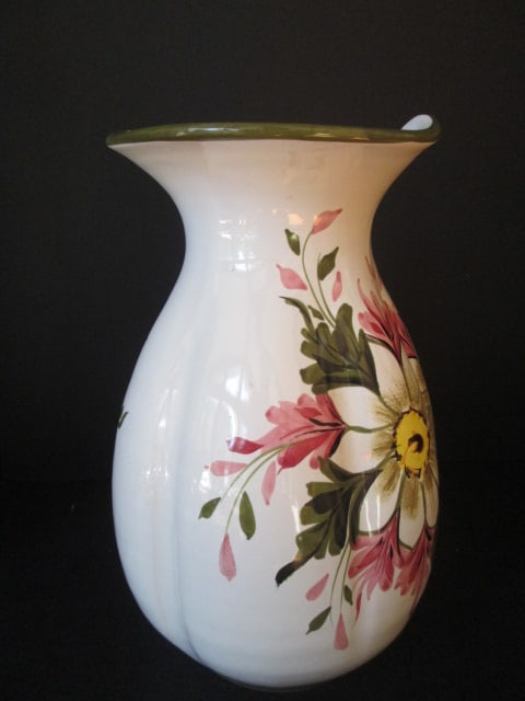 Floral Design Italian Pottery Pitcher and Wash Basin - 7